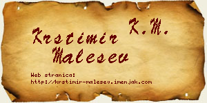 Krstimir Malešev vizit kartica